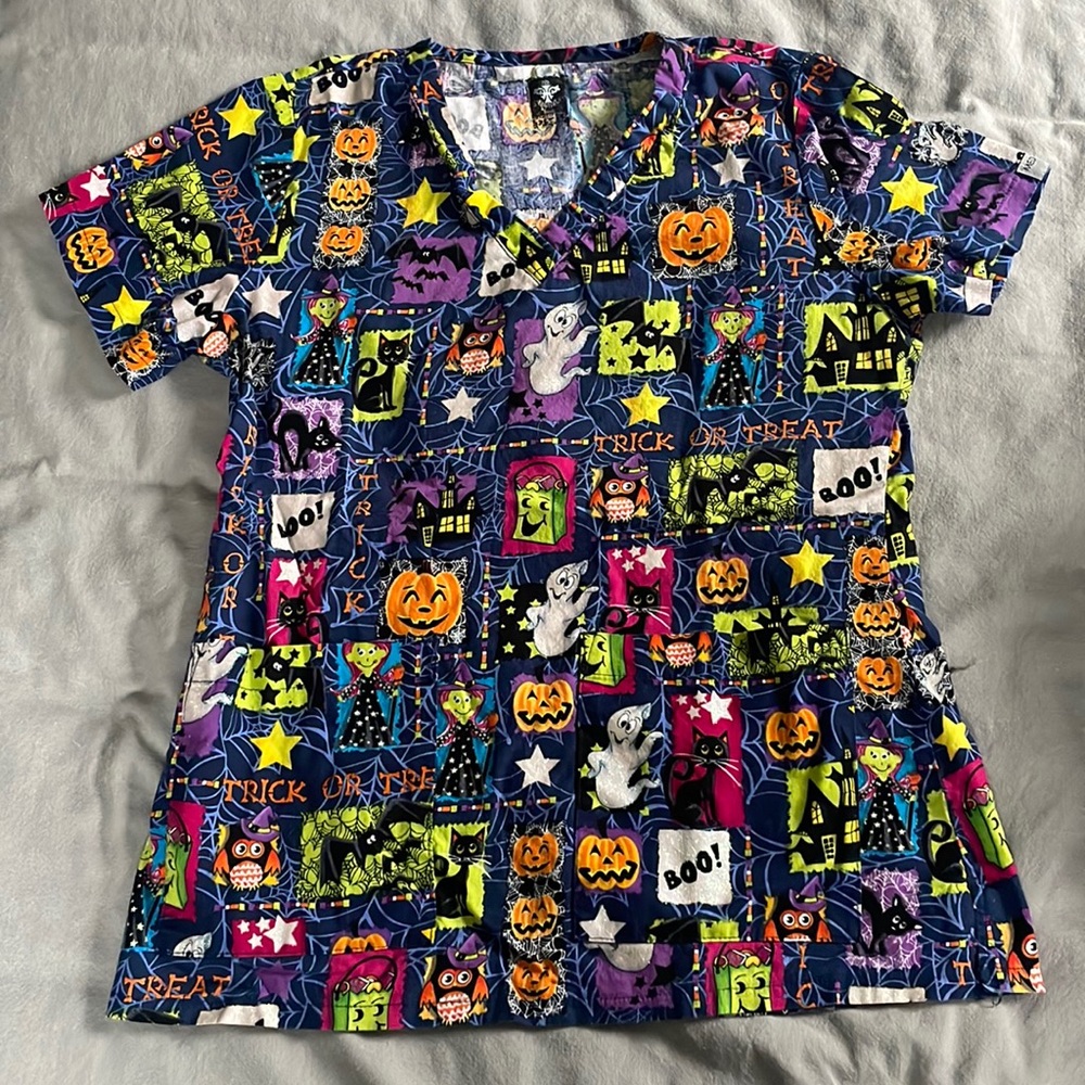 Halloween Scrub Top